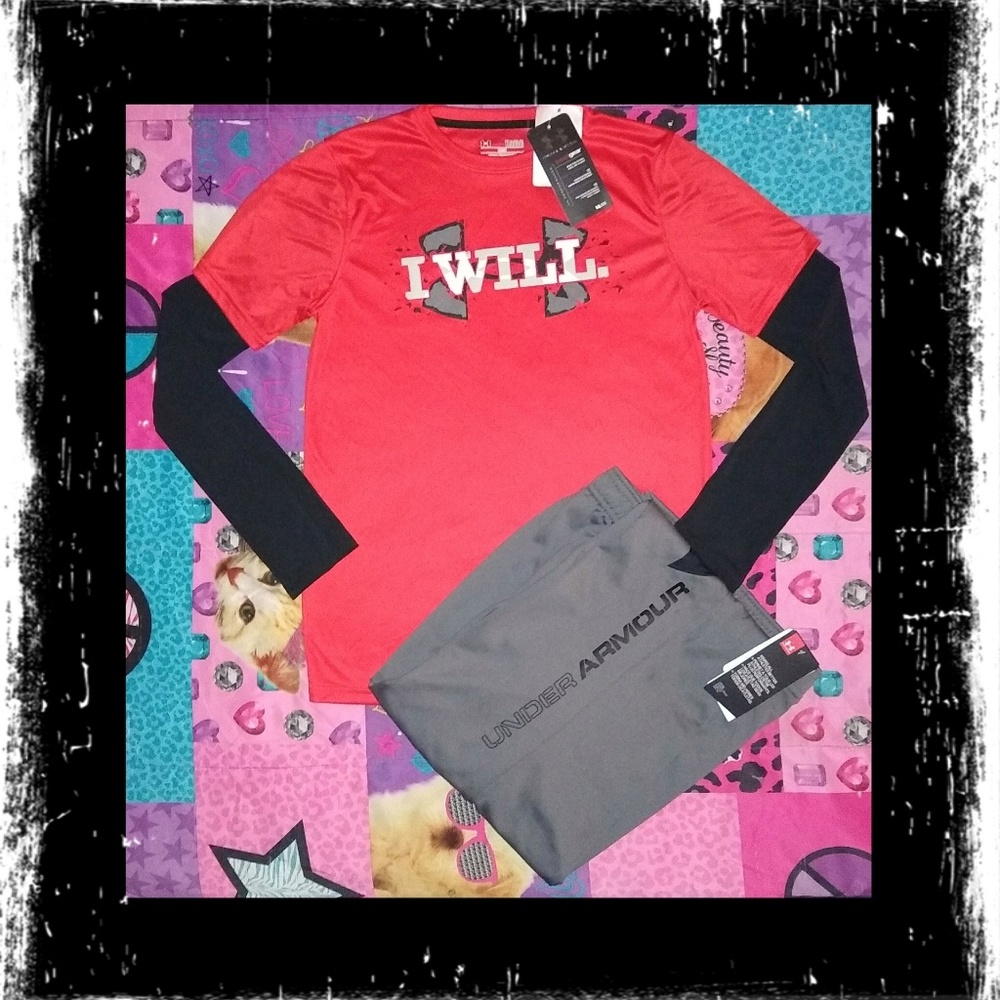 NEW~BOYS YOUTH LARGE UNDER ARMOUR OUTFIT